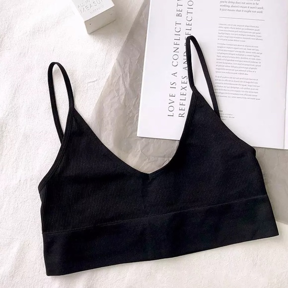 Bralette Open Back Tank Top Seamless Wireless Bra - Picture 2 of 8